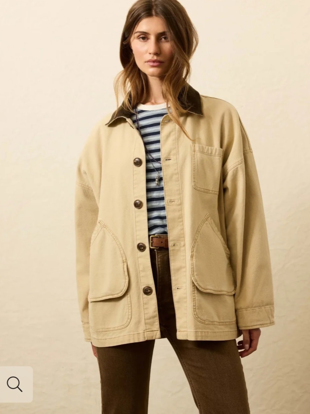Faherty Sunwashed Canvas Barn Chore Jacket - Sandy Khaki NWT XS/S